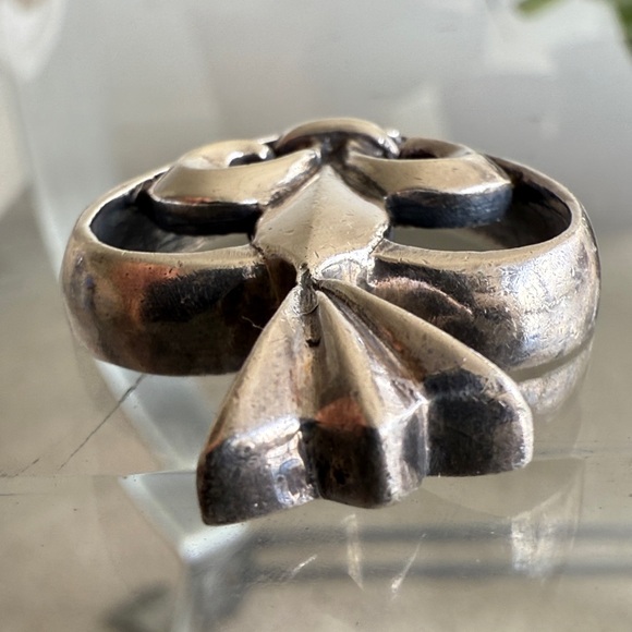 Vintage King Baby Studio Sterling Silver Heart Pendant Fleur de Lis - Picture 3 of 8